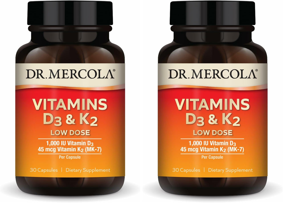 Dr. Mercola Vitamins D3 & K2 Low Dose bottle and packaging