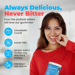 Back of bottle showing non-GMO and sugar-free claims