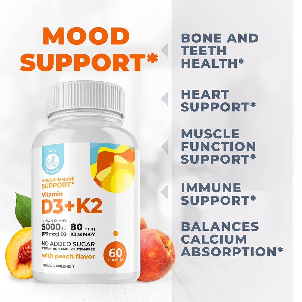 Ingredients and vitamins information for DR. MORITZ D3 K2 gummies