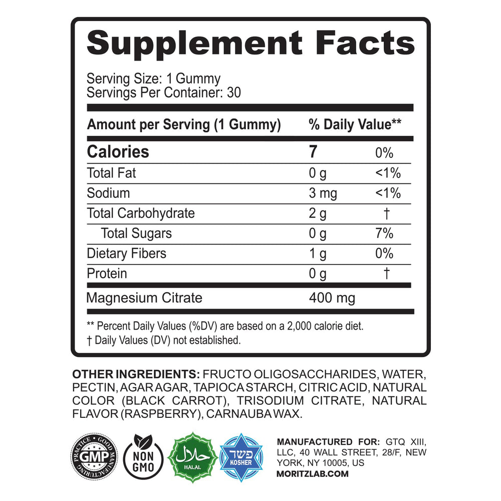 Close-up of Raspberry-flavored Magnesium Gummies (Sugar-Free)