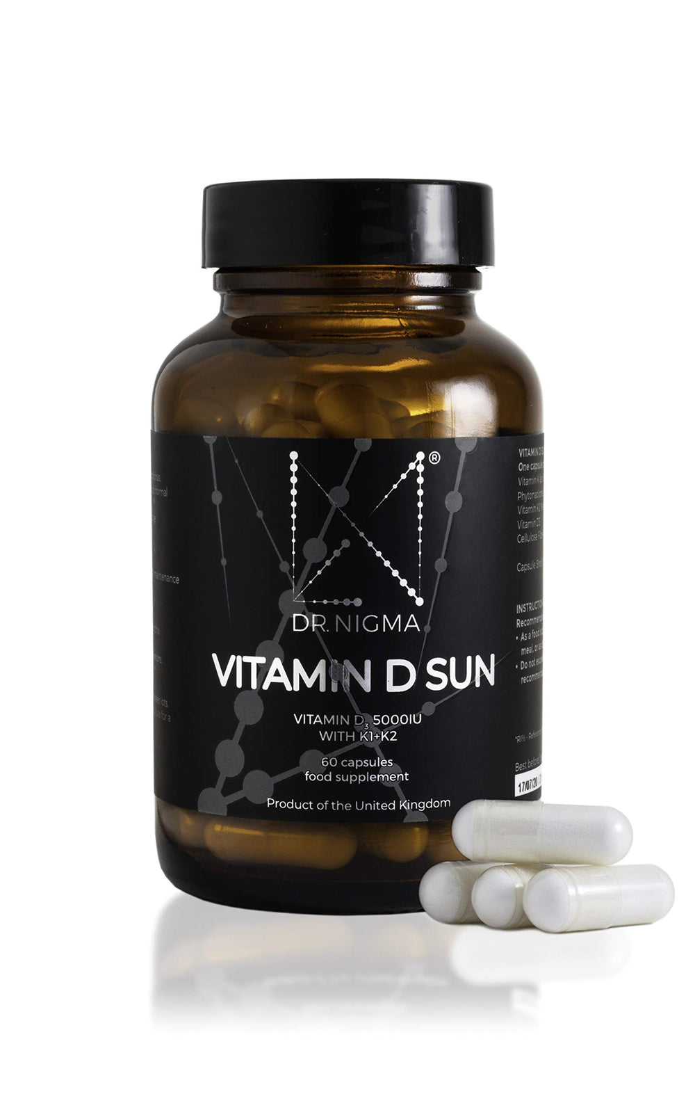 Dr. Nigma Vitamin D Sun capsules bottle – Vitamin D3 5000 IU