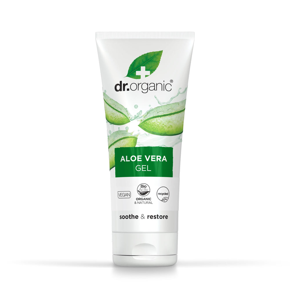Front view of Dr Organic Aloe Vera Gel 200ml bottle