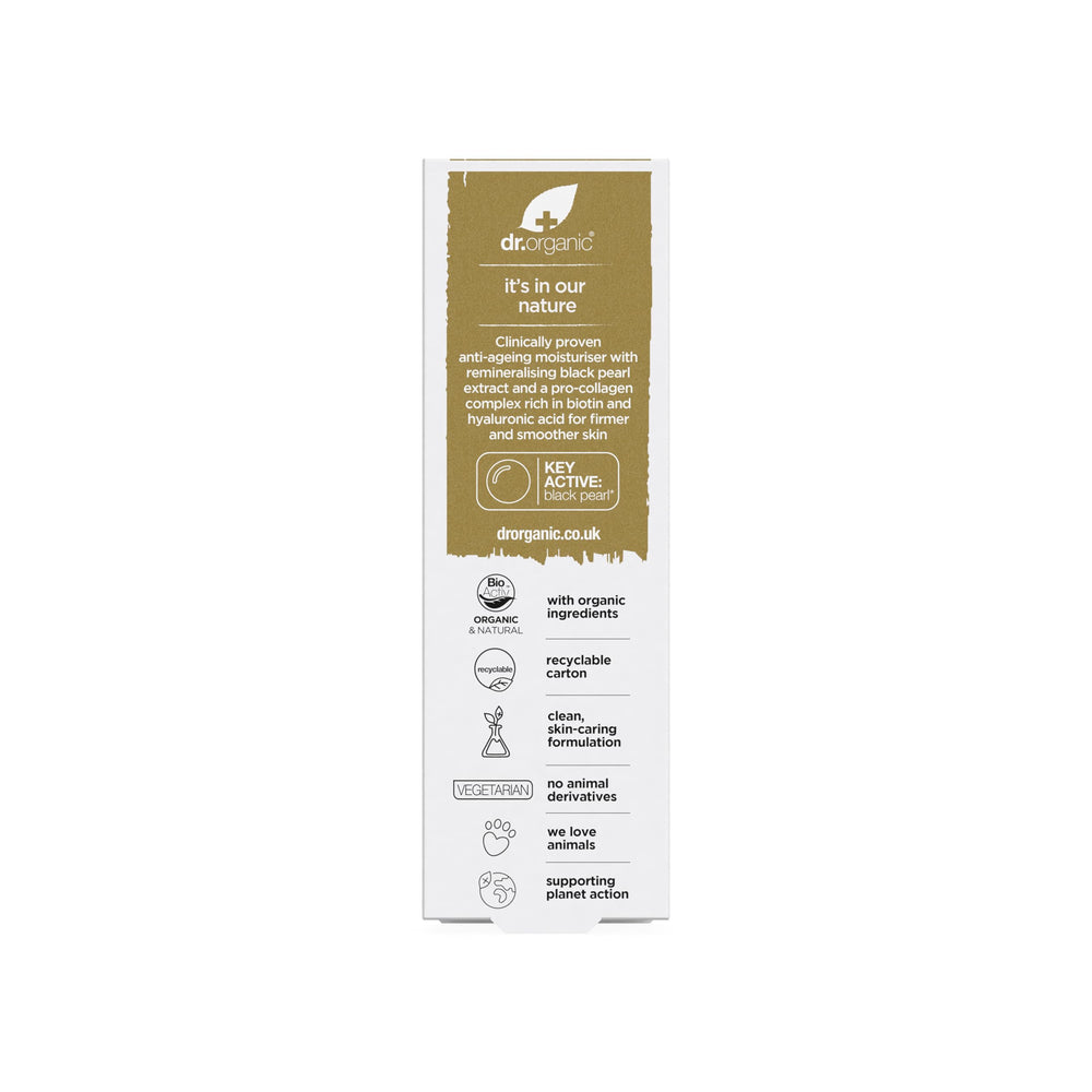 Close-up of bottle label showing Black Pearl and organic certification