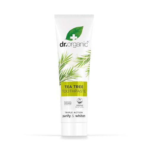 Dr.organic Tea Tree Toothpaste 100ml tube with label