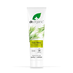 Dr.organic Tea Tree Toothpaste 100ml tube with label