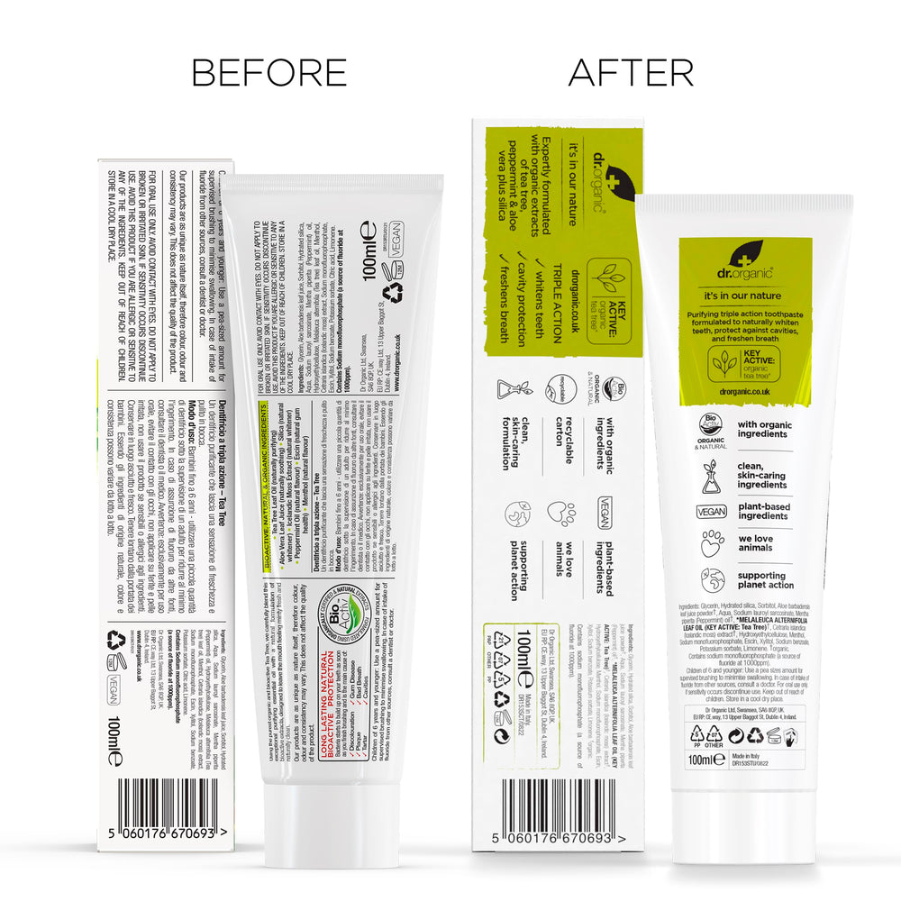 Lifestyle shot of toothpaste with a bright, healthy smile