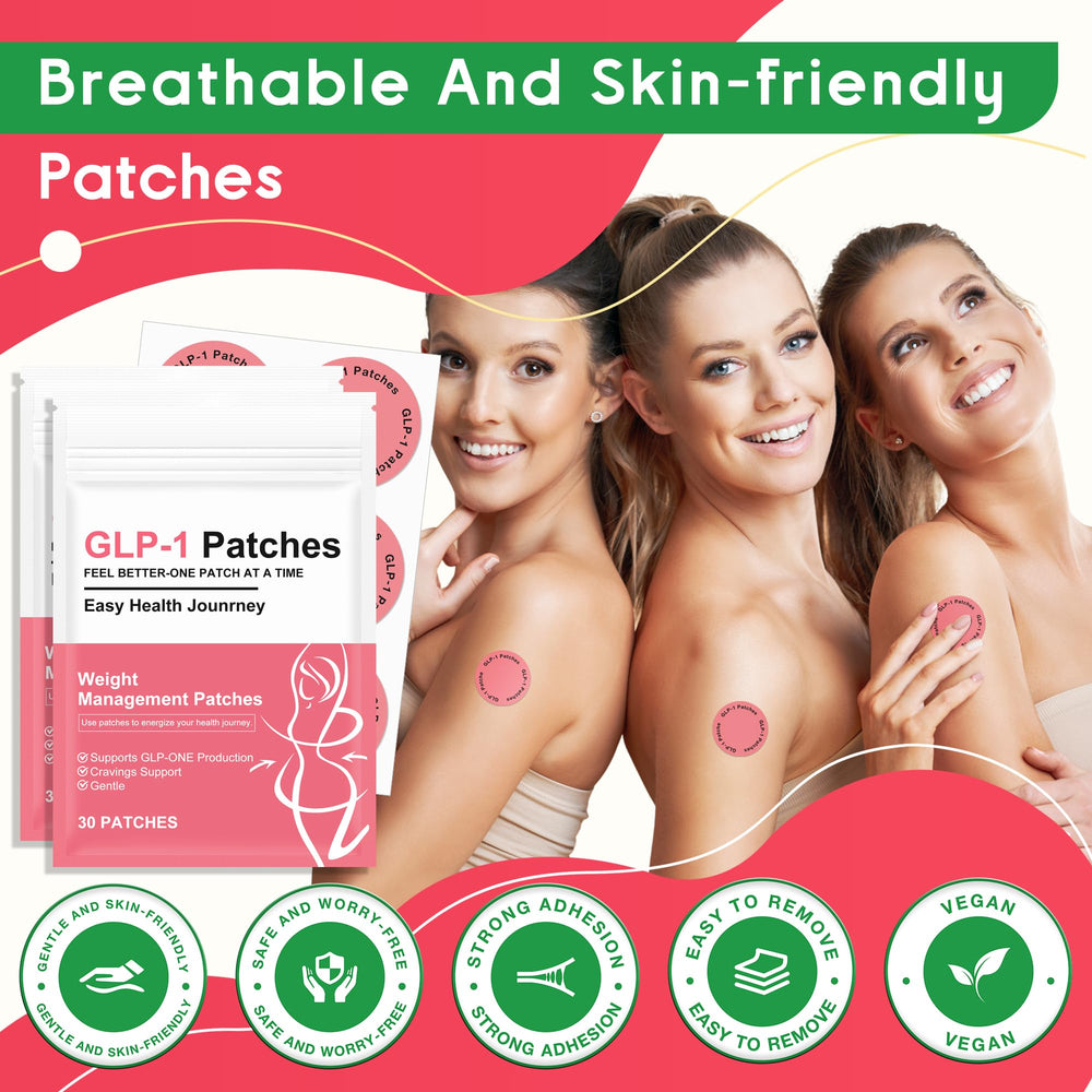 Hand applying a DR.RAPID GLP-1 Patch to the skin