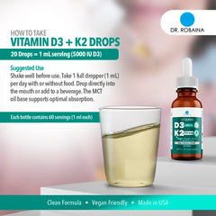 Sublingual administration of vitamin D and K drops under tongue
