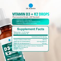 Product packaging and branding of Dr. Robaina D3 + K2 Drops