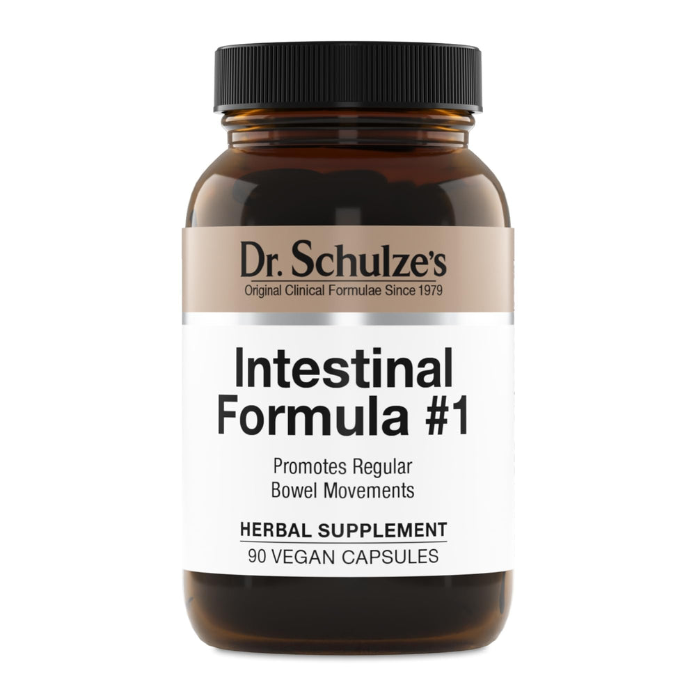 Bottle of Dr. Schulze's Intestinal Formula #1 with label, 90 count