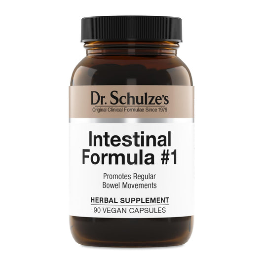 Bottle of Dr. Schulze's Intestinal Formula #1 with label, 90 count
