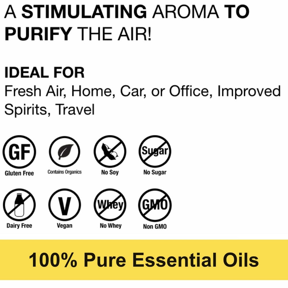 Close-up of Dr Schulze's Air bottle showing 100% Pure Essential Oils