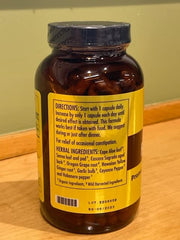 Label close-up of Dr. Schulze's Intestinal Formula #1 highlighting ingredients
