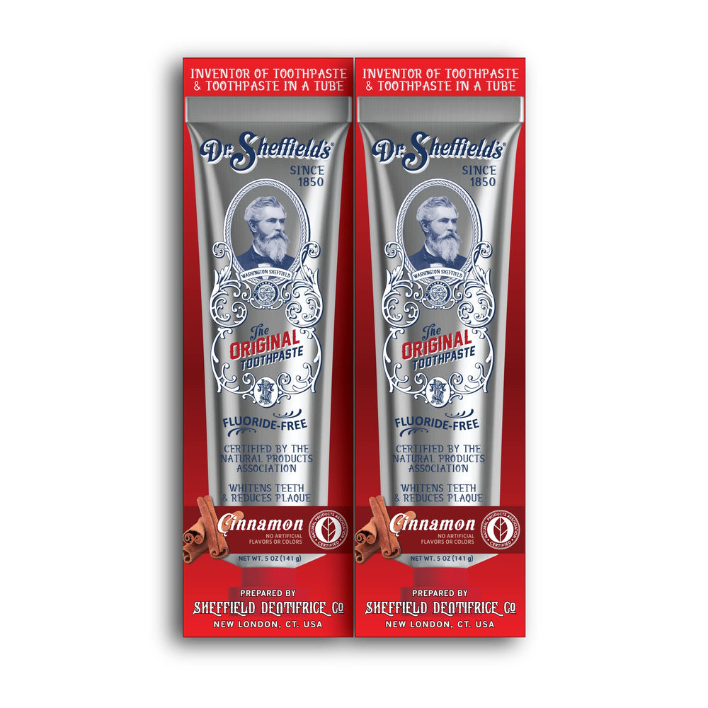 Dr. Sheffield’s Certified Natural Toothpaste Cinnamon packaging