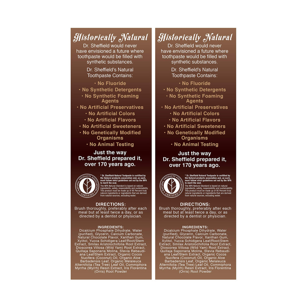 Back view of packaging showing ingredients and certifications