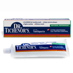 Packaging of Dr. Tichenor's Extra Whitening toothpaste 6.4 oz pack of 2