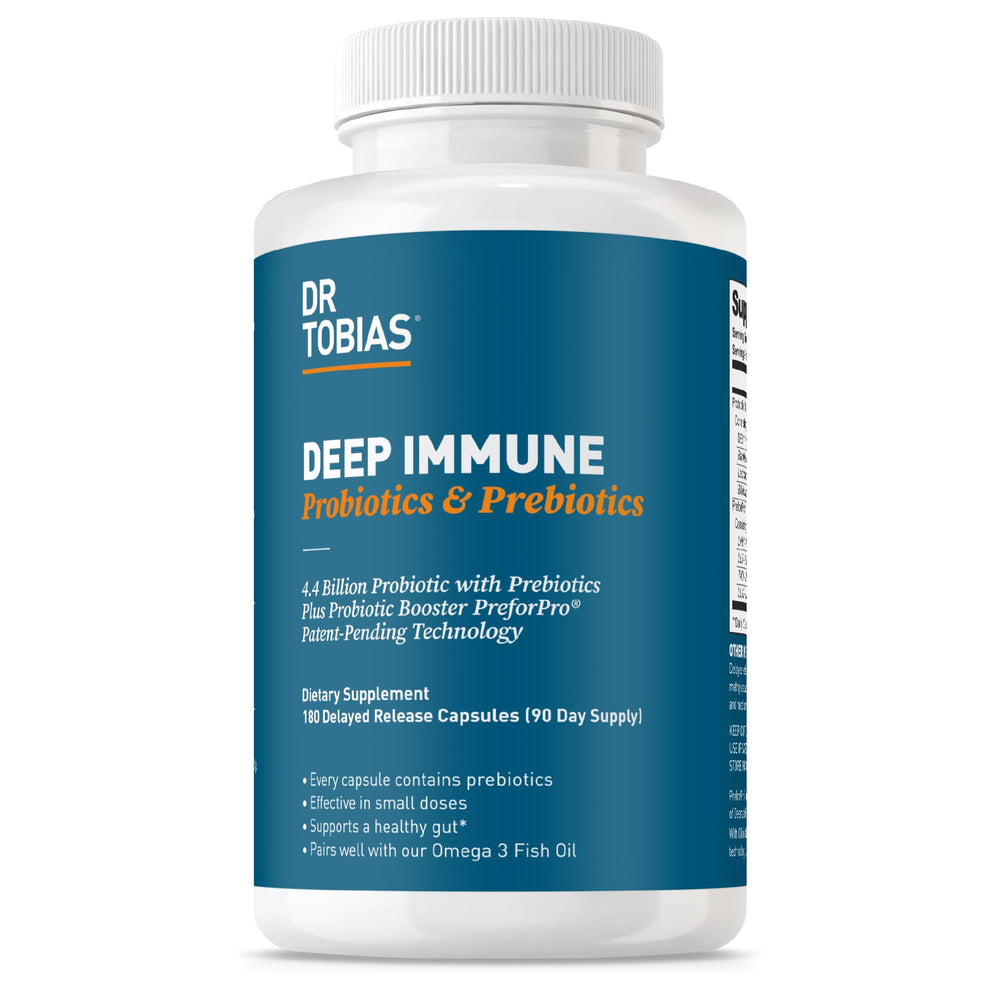 Dr. Tobias Deep Immune bottle and capsules for daily probiotic support
