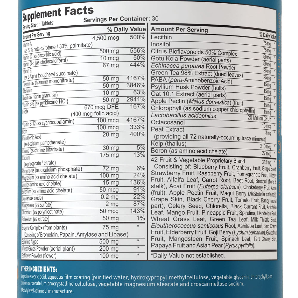 90 tablets packaging with clear 30-serving claim