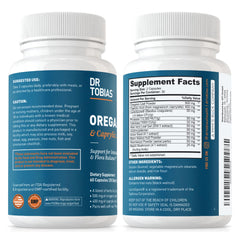 Gut health formula with oregano, caprylic acid and probiotics