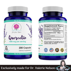 Back label of Quercetin 500 mg bottle