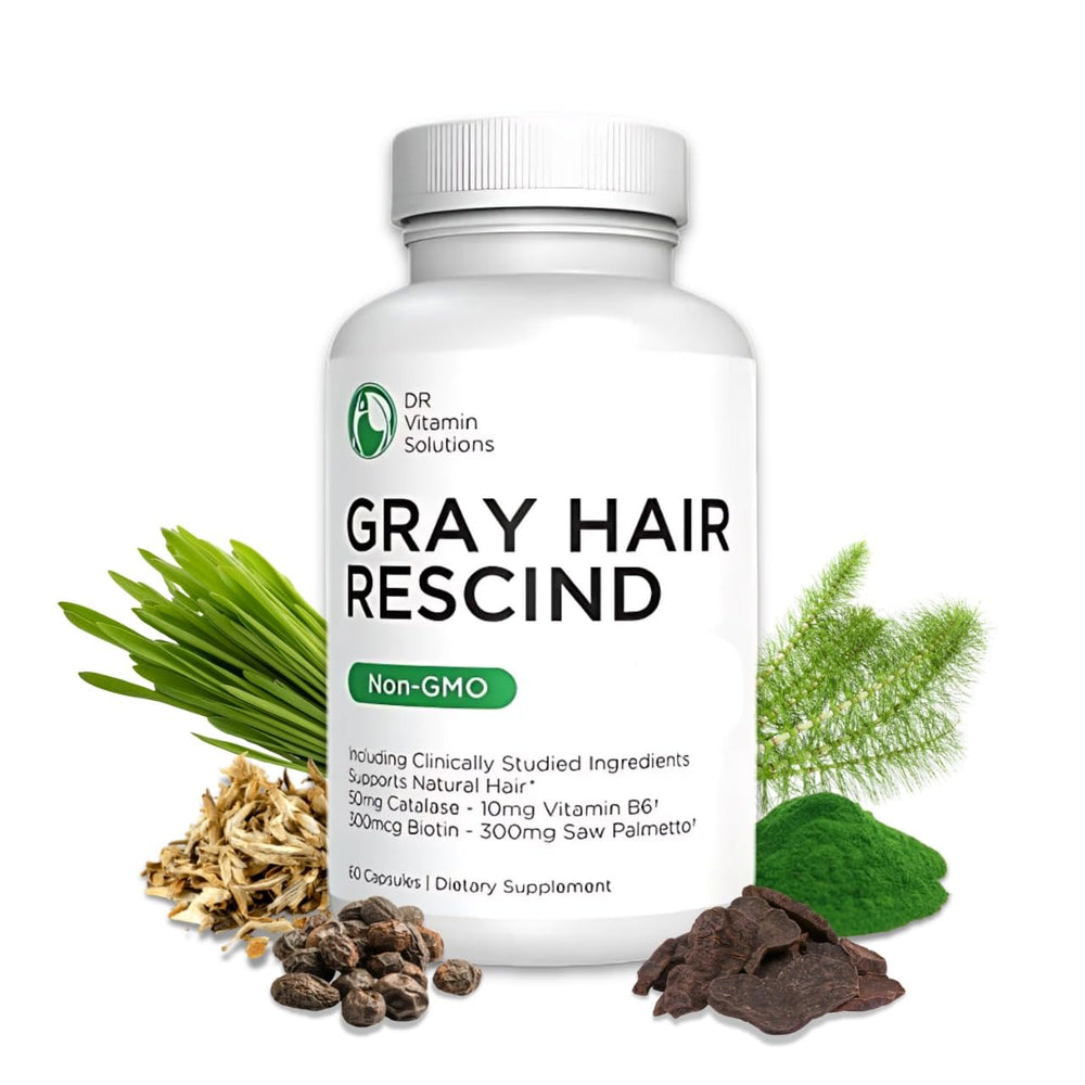 Bottle of DR Vitamin Solutions Gray Hair Rescind with Catalase