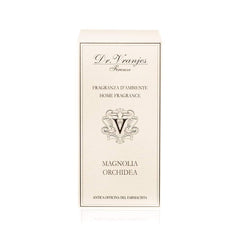 Dr. Vranjes Magnolia Orchidea bottle on a shelf showcases elegant Italian craftsmanship.