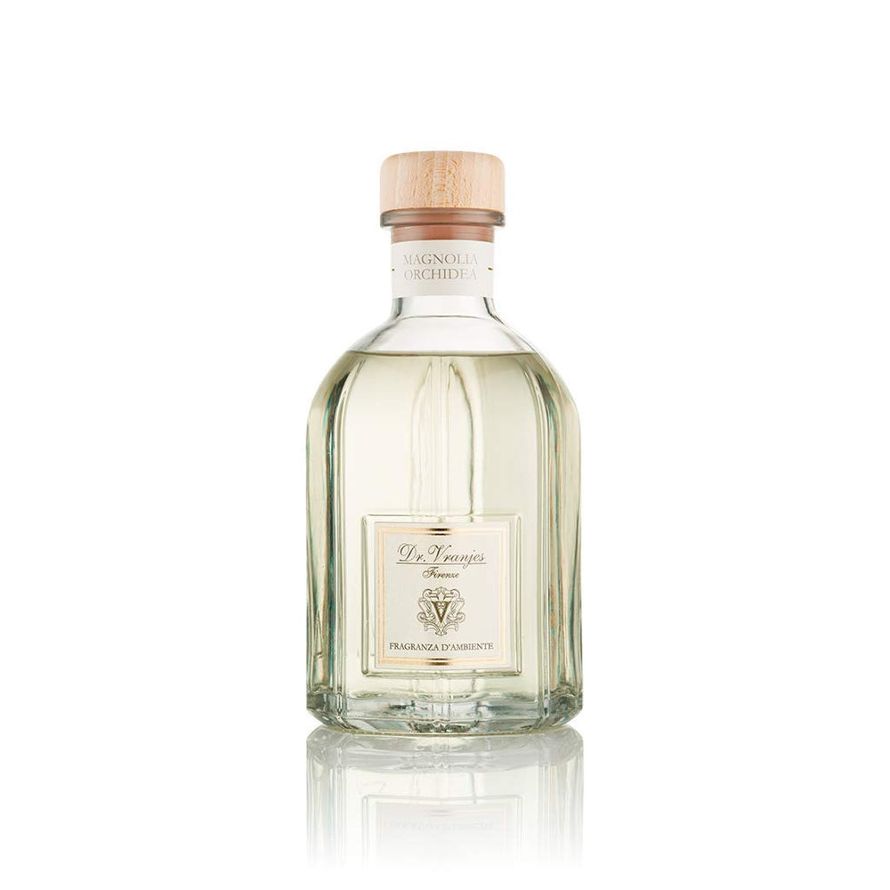 Dr. Vranjes Magnolia Orchidea diffuser bottle adds refined, long-lasting fragrance to your space.