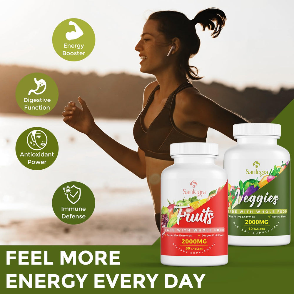 Dragon fruit and matcha flavored fruit & veggie supplement