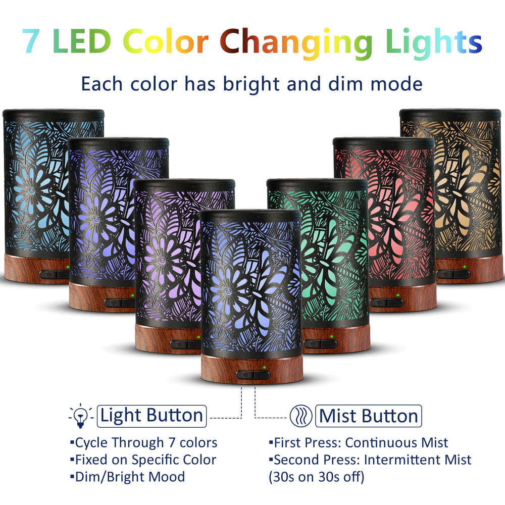 Whisper-quiet ultrasonic essential oil diffuser