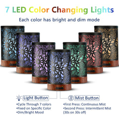 Whisper-quiet ultrasonic essential oil diffuser