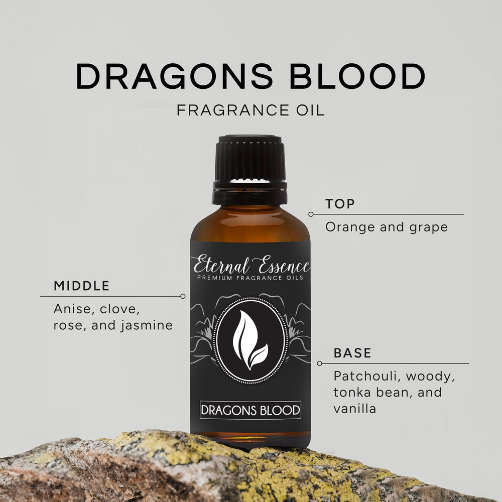 Eternal Essence Dragons Blood 30ml fragrance oil bottle with cap and dropper