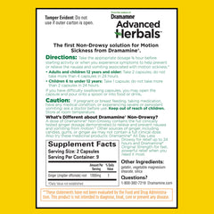 Dramamine Advanced Herbals on cruise or travel scene highlights motion sickness relief during trips.