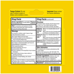 Dramamine travel kit scene highlighting compact motion sickness relief.