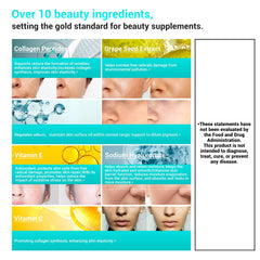 Ingredients label highlighting collagen peptides and vitamins