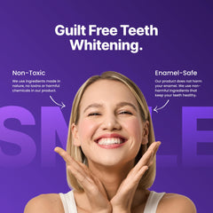 Whitening strips applied to teeth during treatment