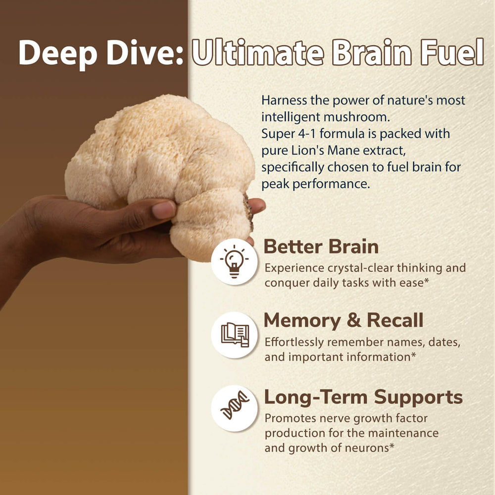 DRFOSTER Lions Mane capsules held in hand