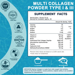Close-up of hydrolyzed marine collagen powder