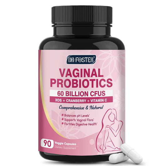 Bottle of DRFOSTER Vaginal Probiotics with 90 vegan capsules