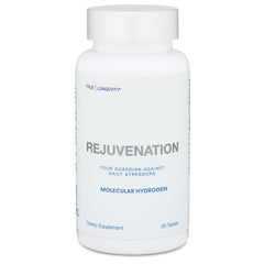 Glass of water with a DRINK HRW Rejuvenation tablet dissolving showing a cloudy swirl