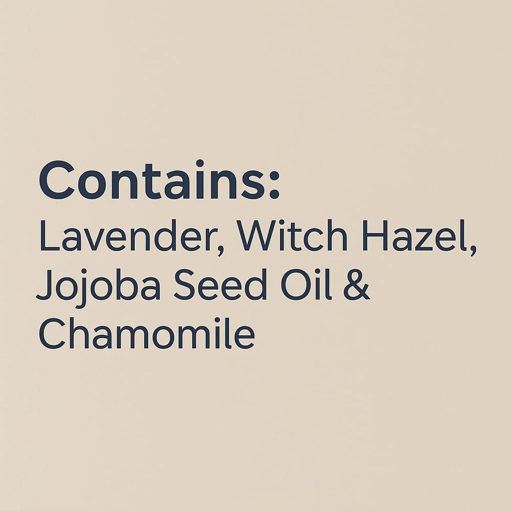 Close-up of lavender essential oil and chamomile pillow spray