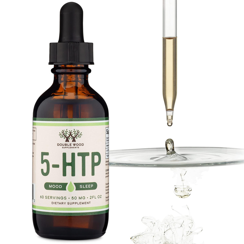 Dropper dispensing 50mg of 5-HTP per serving