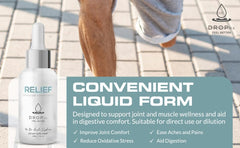 Graphic highlighting joint health and digestive wellness benefits