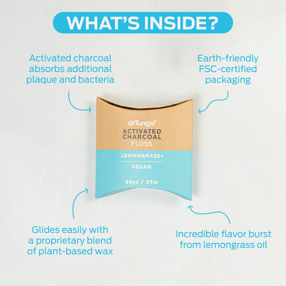 Close-up showing floss gentle on gums cushion-soft texture