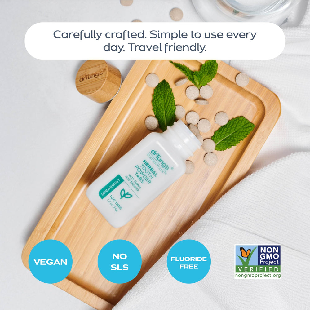 Fluoride-free, vegan, non-GMO toothpaste tablets