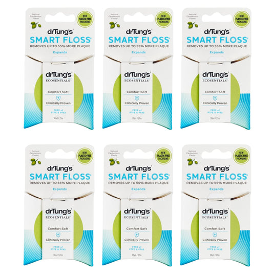 drTung's Smart Floss 30 yds Cardamom Flavor - six-pack packaging front