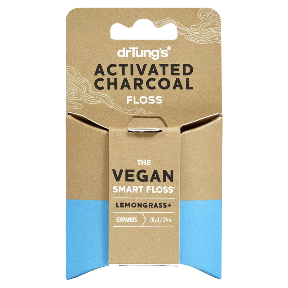 DrTung's vegan activated charcoal floss packaging