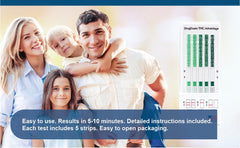 DrugExam THC urine test strips – multi-level kit contents