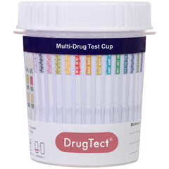 Front view of DrugTect 14-panel test cup 5-pack