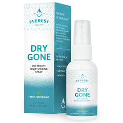 Dry Gone Throat Moisturizer 2oz bottle with spray nozzle