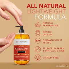 Massage oil formulated for dry skin nourishment